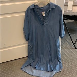 Andrea Jovine Denim collared dress with pockets